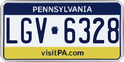 PA license plate LGV6328