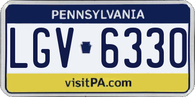 PA license plate LGV6330