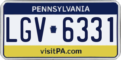 PA license plate LGV6331