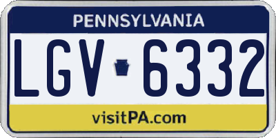 PA license plate LGV6332