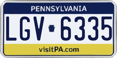 PA license plate LGV6335
