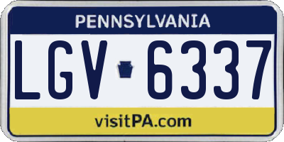 PA license plate LGV6337