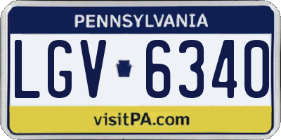 PA license plate LGV6340