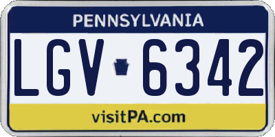 PA license plate LGV6342