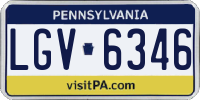 PA license plate LGV6346