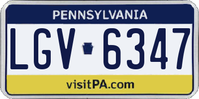 PA license plate LGV6347