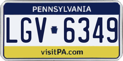 PA license plate LGV6349