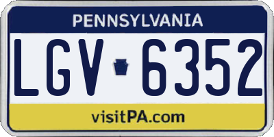PA license plate LGV6352