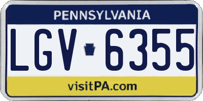 PA license plate LGV6355