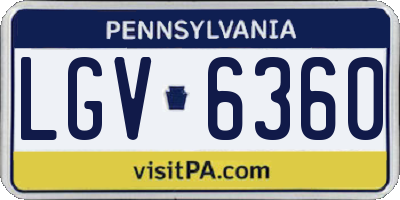 PA license plate LGV6360