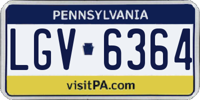 PA license plate LGV6364