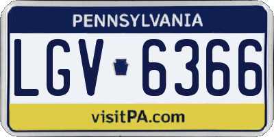 PA license plate LGV6366