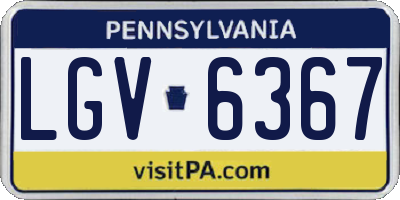 PA license plate LGV6367