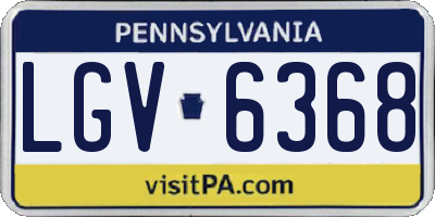 PA license plate LGV6368