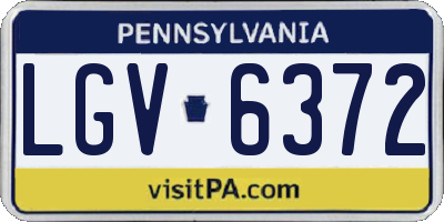 PA license plate LGV6372