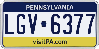 PA license plate LGV6377