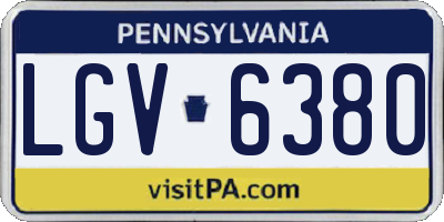 PA license plate LGV6380