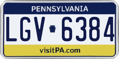 PA license plate LGV6384