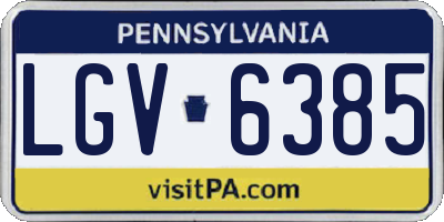 PA license plate LGV6385