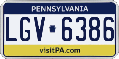 PA license plate LGV6386