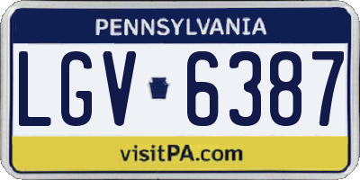 PA license plate LGV6387