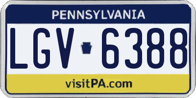 PA license plate LGV6388