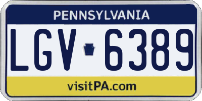 PA license plate LGV6389