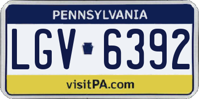 PA license plate LGV6392