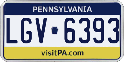 PA license plate LGV6393