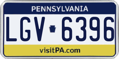 PA license plate LGV6396