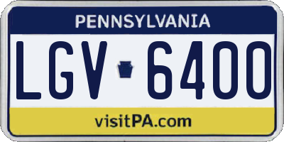 PA license plate LGV6400