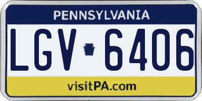 PA license plate LGV6406