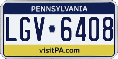 PA license plate LGV6408