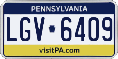 PA license plate LGV6409