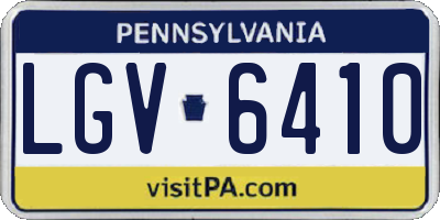 PA license plate LGV6410
