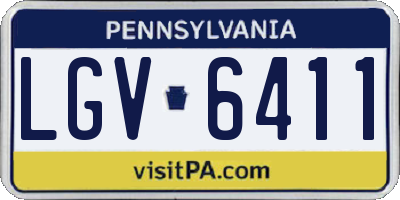 PA license plate LGV6411