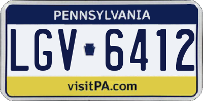 PA license plate LGV6412