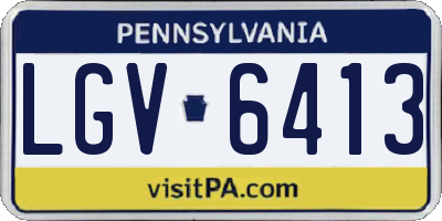 PA license plate LGV6413
