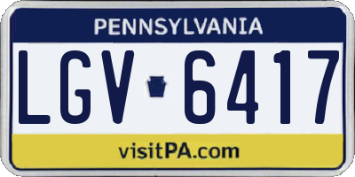 PA license plate LGV6417