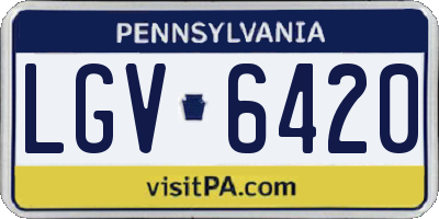 PA license plate LGV6420