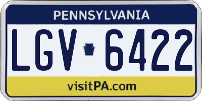 PA license plate LGV6422
