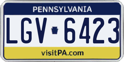 PA license plate LGV6423