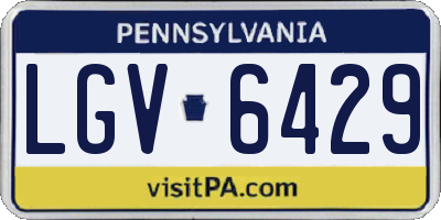 PA license plate LGV6429