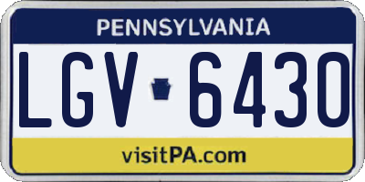 PA license plate LGV6430
