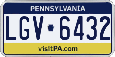 PA license plate LGV6432