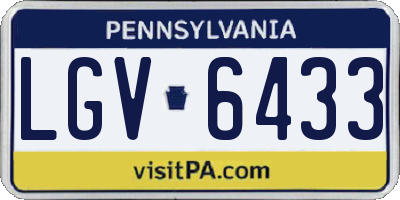 PA license plate LGV6433