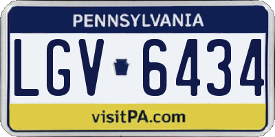 PA license plate LGV6434