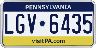 PA license plate LGV6435
