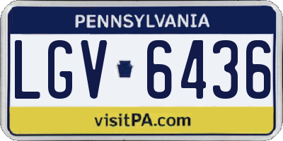 PA license plate LGV6436
