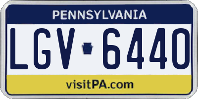PA license plate LGV6440